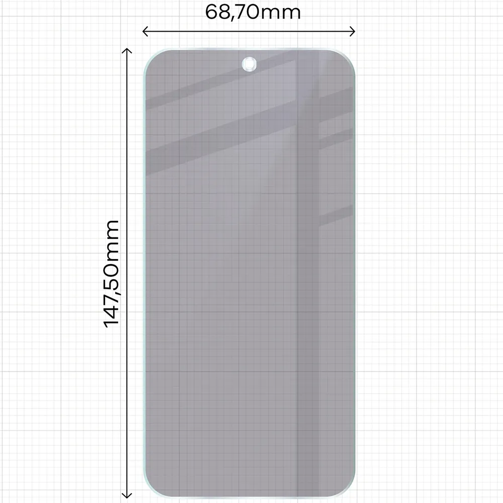 Wymiary szkła Bizon Hybrid Shadow do OPPO Reno16
