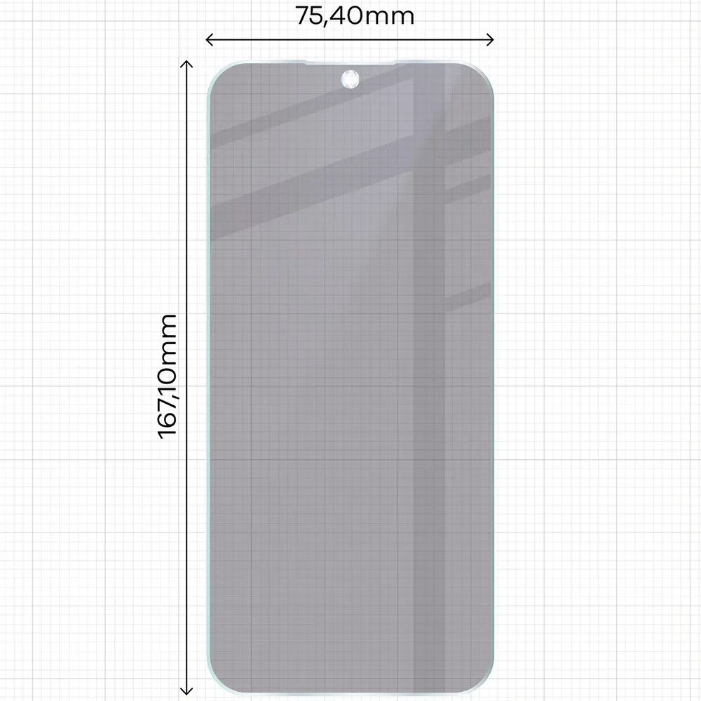 Wymiary szkła Bizon Hybrid Shadow do Xiaomi Redmi 17 4G
