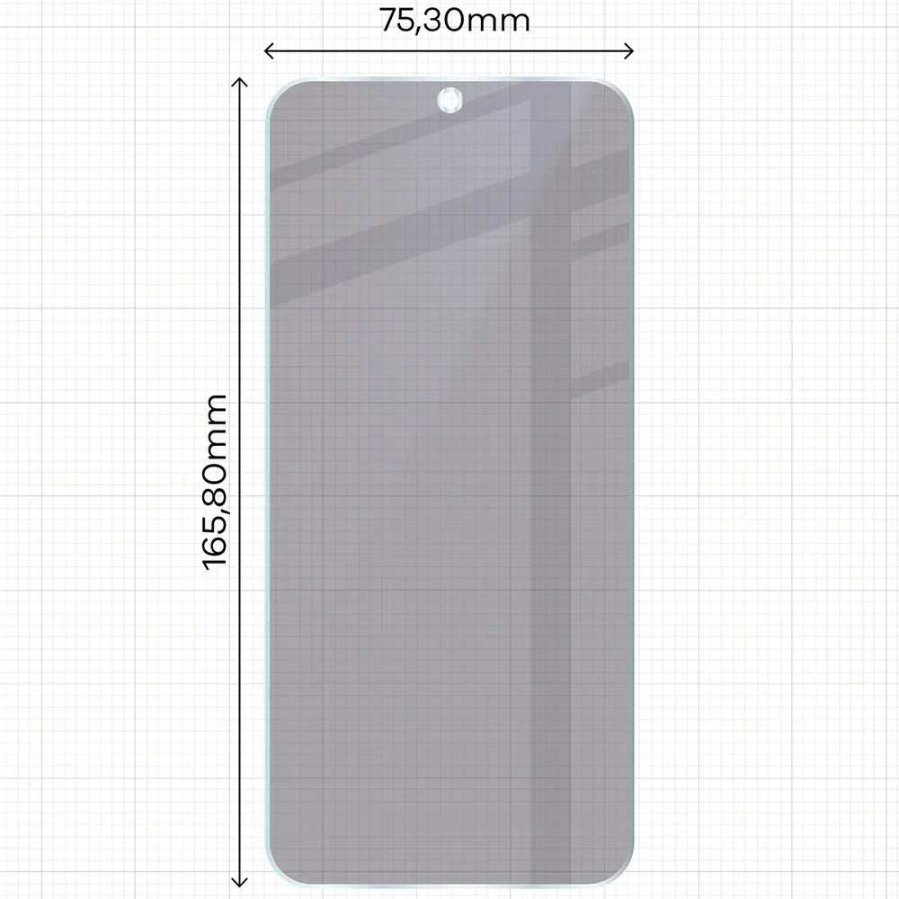 Wymiary szkła Bizon Hybrid Shadow do Xiaomi Redmi Note 17 5G / 4G