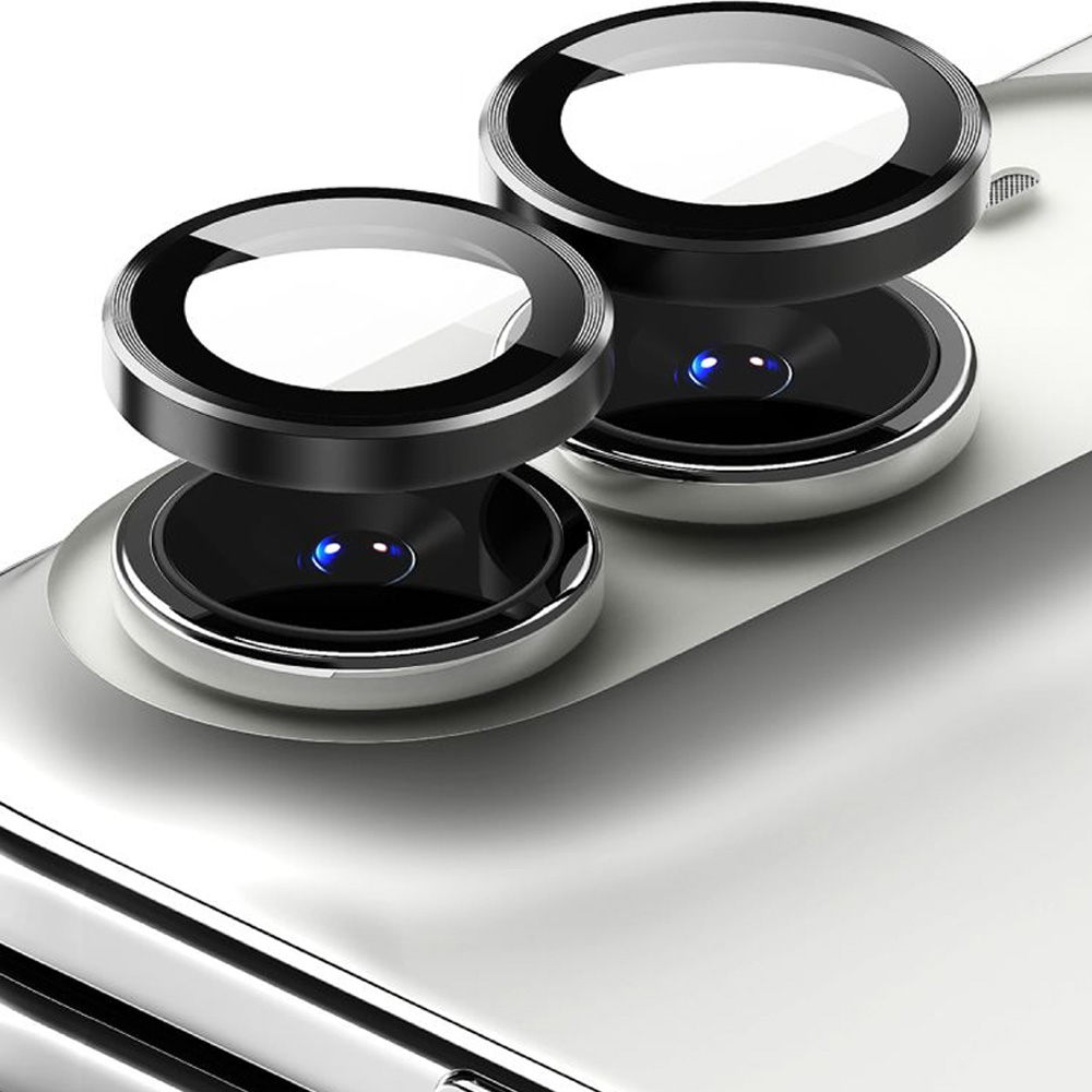 Nakładki na aparat Ringke Camera Lens Frame Glass do iPhone Duo, 2-Pack, Black (czarne ramki)