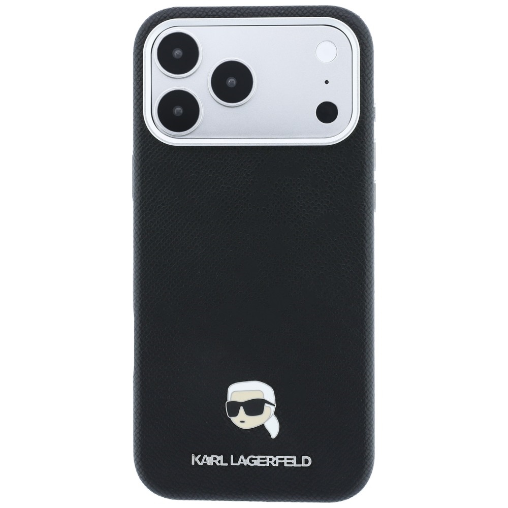 Etui z wypukłym logo i metalowym wykończeniem aparatu, Black (czarny)