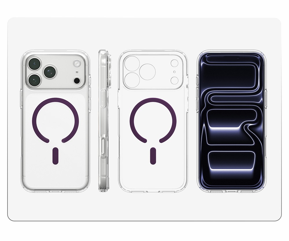 Etui Spigen Ultra Hybrid Mag z MagSafe do iPhone 18 Pro / 17 Pro, Clear Dark Cherry (przezroczysto-biały)