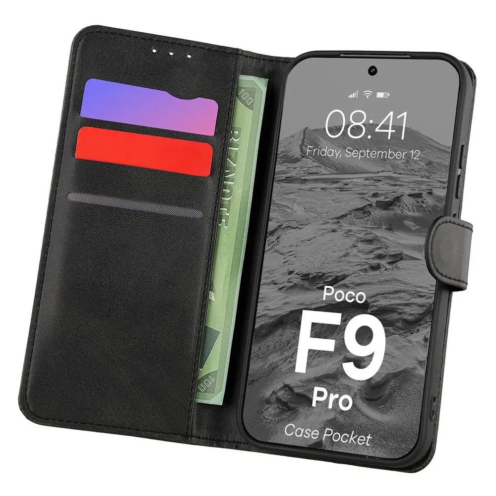 Etui z klapką z miejscem na karty Bizon Case Pocket do Xiaomi POCO F9 Pro