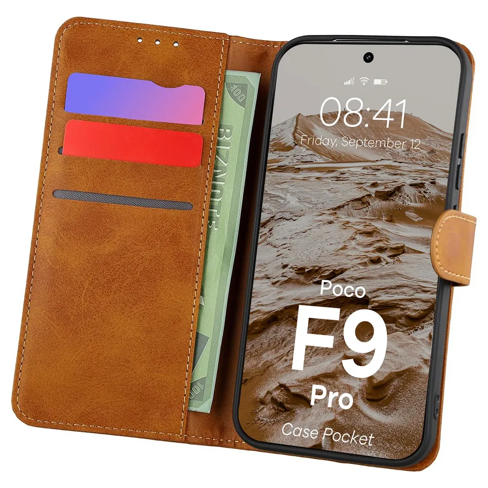 Etui z klapką z miejscem na karty Bizon Case Pocket do Xiaomi POCO F9 Pro