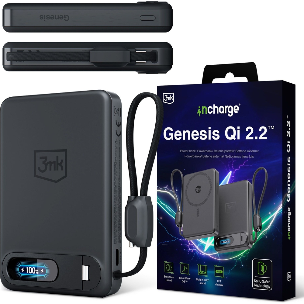 Powerbank 3mk Genesis Qi 2.2 ładowanie trzech urządzeń jednocześnie USB-C i MagSafe