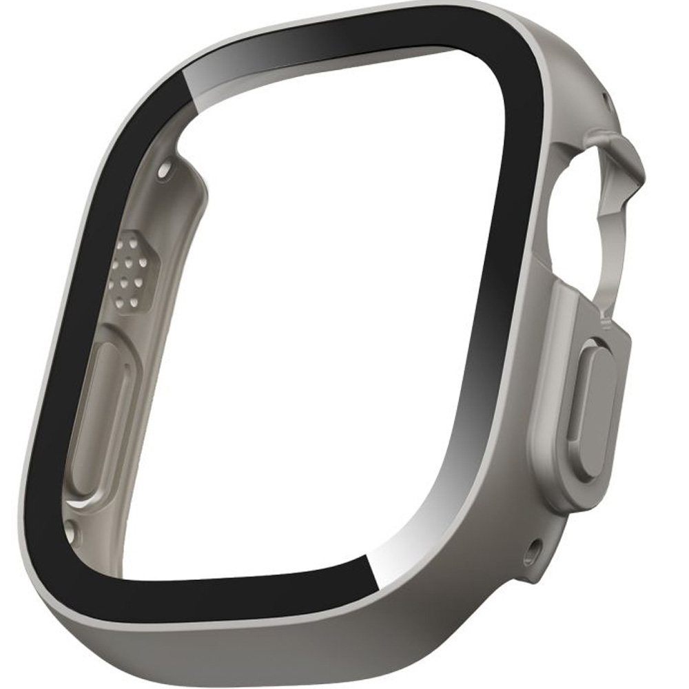 Etui + szkło Tech-Protect Defense do Apple Watch Ultra 4 49mm / 3 49mm / 2 49mm / 1 49mm, 2 sztuki, Titanium/Clear (tytanowy + przezroczysty)