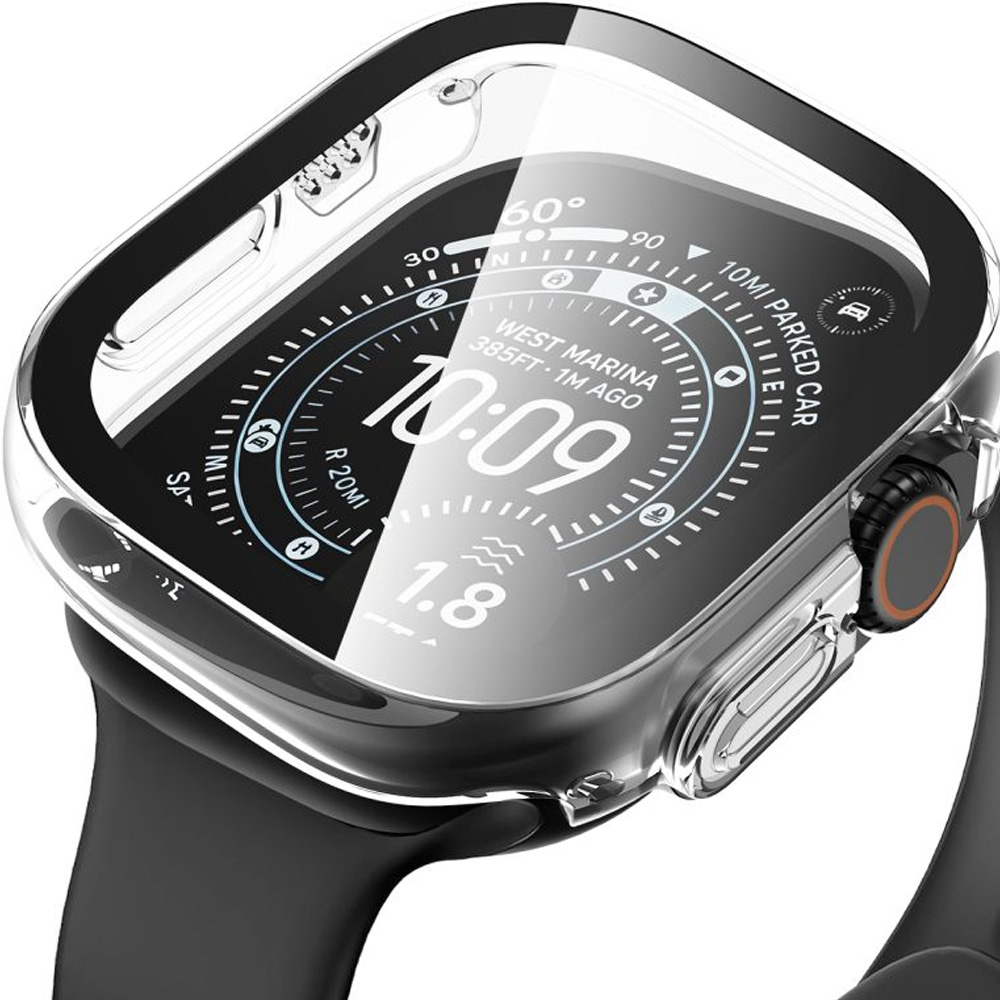 Etui + szkło Tech-Protect Defense do Apple Watch Ultra 4 49mm / 3 49mm / 2 49mm / 1 49mm, 2 sztuki, Black/Clear (czarny + przezroczysty)