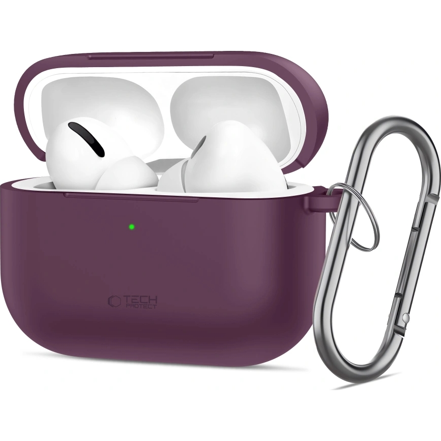Etui Tech-Protect Silicone Hook do Apple AirPods Pro 3, Burgundy (burgundowy).