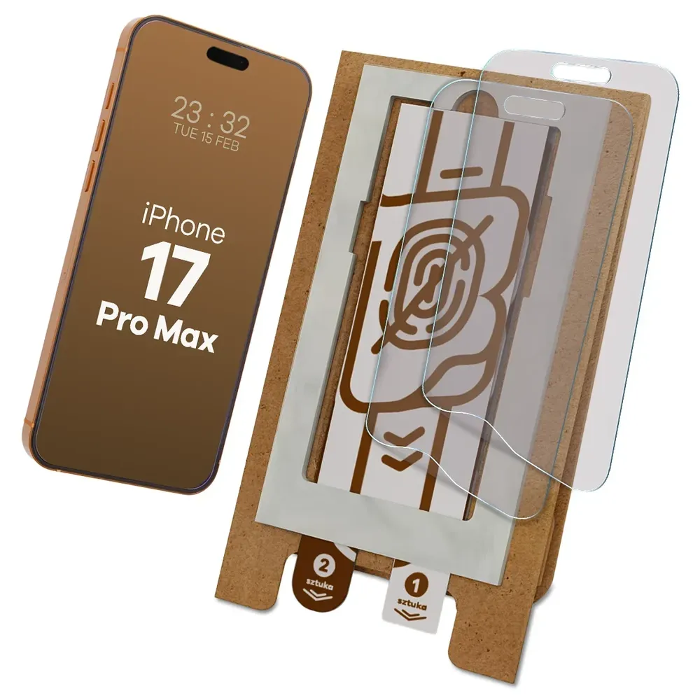 Aplikator Bizon Eplikator Film Matte do łatwej aplikacji ochrony ekranu dla iPhone 17 Pro Max