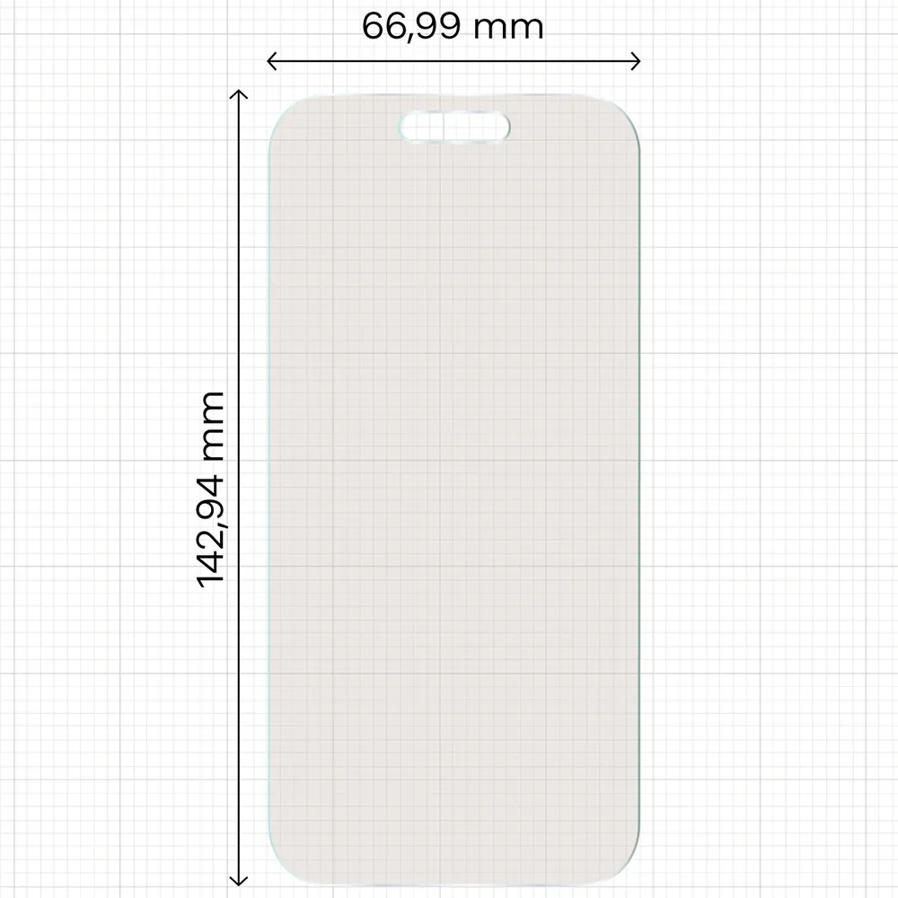 Wymiary folii na miarce dla iPhone 16