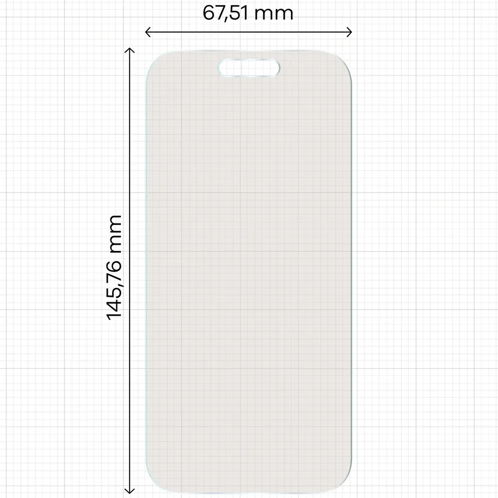 Wymiary folii na miarce dla iPhone 16 Pro