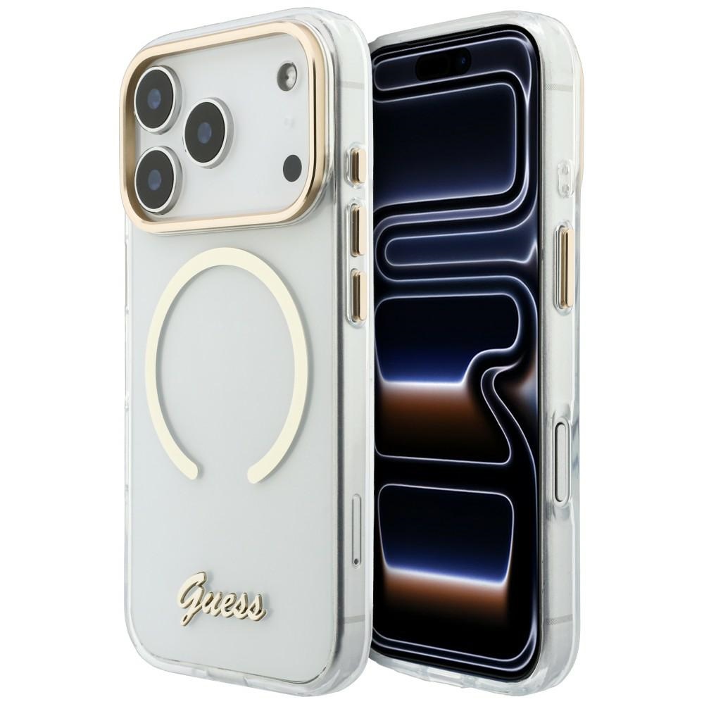 Guess IML Script Metal stylowe modne etui ochronne na telefon oryginalny pokrowiec Clear (przezroczysty)