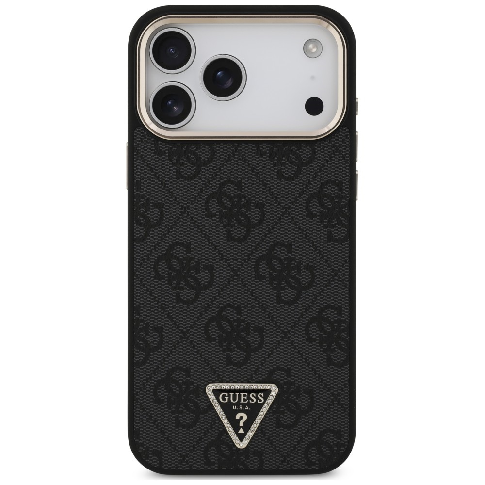 Etui z wypukłym logo i metalowym wykończeniem aparatu, Black (czarny)