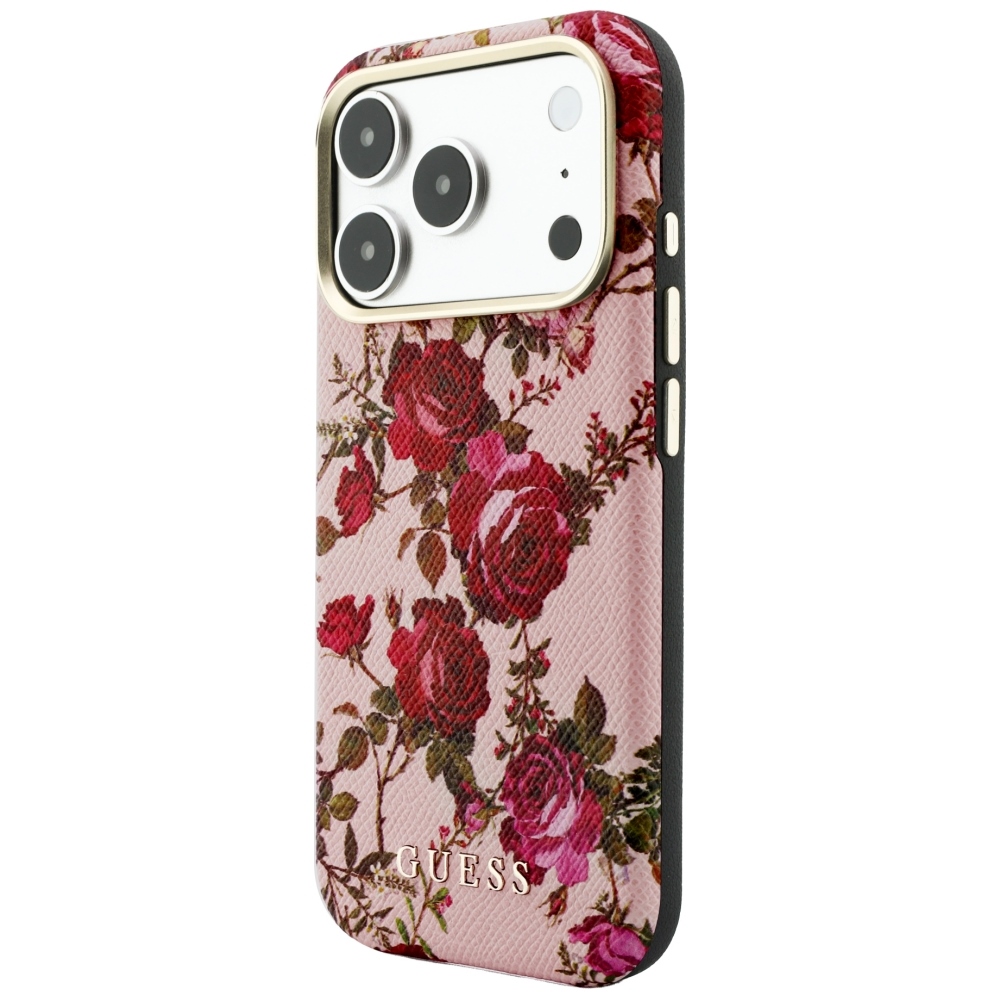 Eleganckie skórzane etui, klasyczny pokrowiec ochronny, obudowa telefonu, Pink (różowy z motywem kwiatów)
