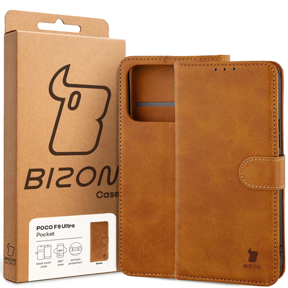 Przód pudełka Bizon Case z dedykowaną etykietą do Xiaomi POCO F9 Ultra