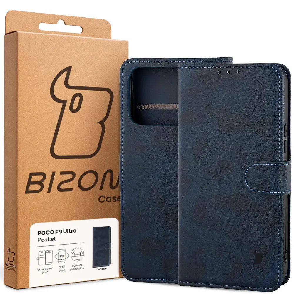 Przód pudełka Bizon Case z dedykowaną etykietą do Xiaomi POCO F9 Ultra