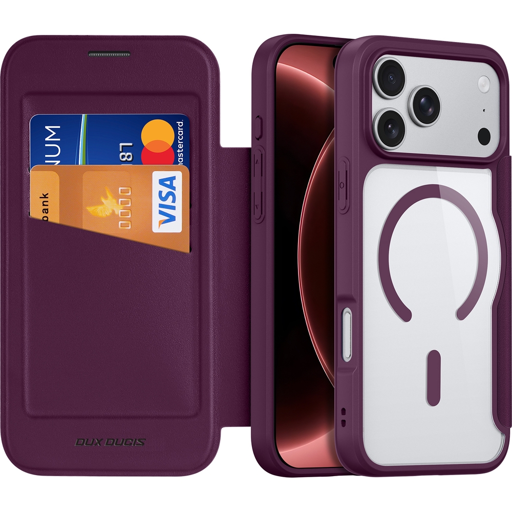 Etui Dux Ducis Skin X Pro Magnetic do iPhone 18 Pro / 17 Pro, Dark Cherry (burgundowy)