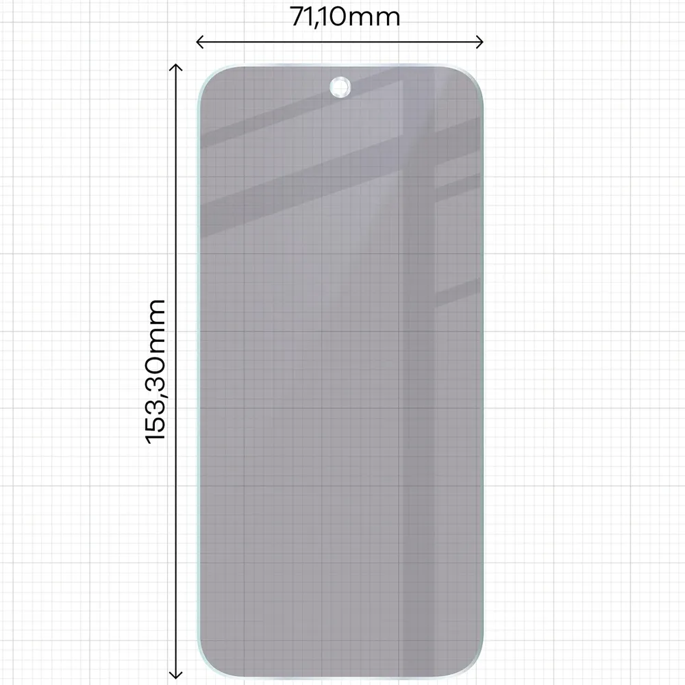 Wymiary szkła Bizon Hybrid Shadow do OPPO Find X10