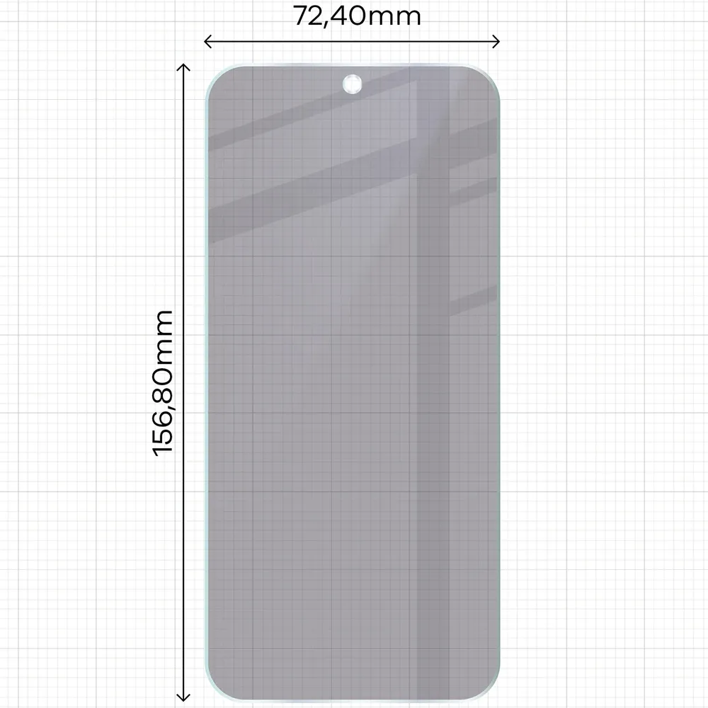 Wymiary szkła Bizon Hybrid Shadow do OPPO Reno16 Pro