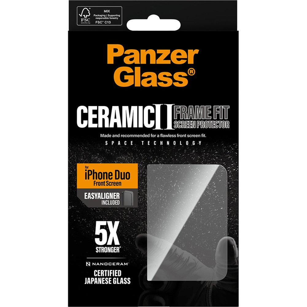 Szkło hartowane + aplikator na cały ekran PanzerGlass Ceramic Ultra-Wide Fit Easy Aligner do iPhone Duo
