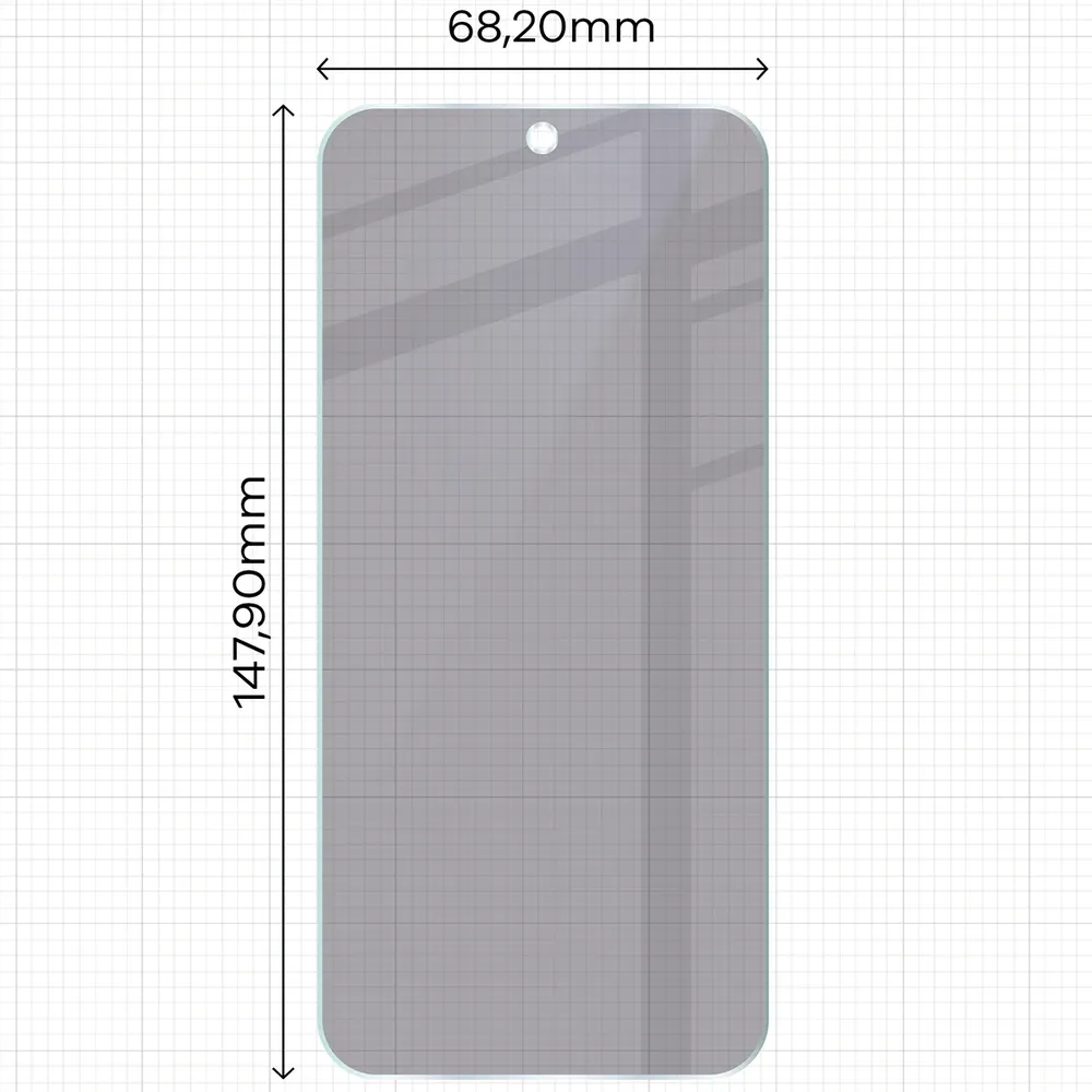 Wymiary szkła Bizon Hybrid Shadow do Vivo X500 Pro