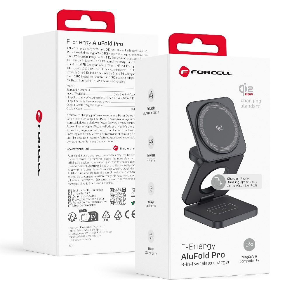 Forcell AluFold Pro zabezpieczenia ładowania i zasilanie USB-C