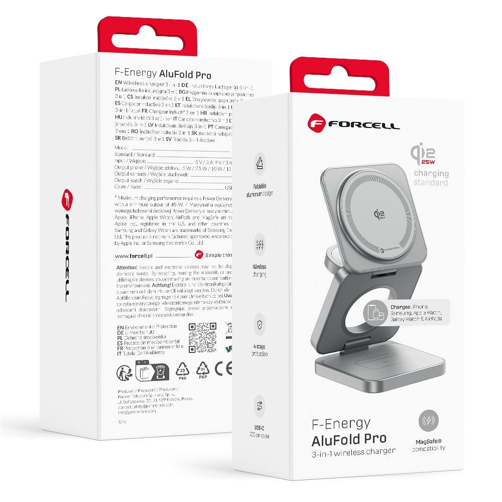 Forcell AluFold Pro zabezpieczenia ładowania i zasilanie USB-C