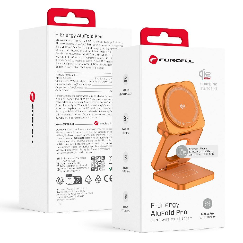Forcell AluFold Pro zabezpieczenia ładowania i zasilanie USB-C