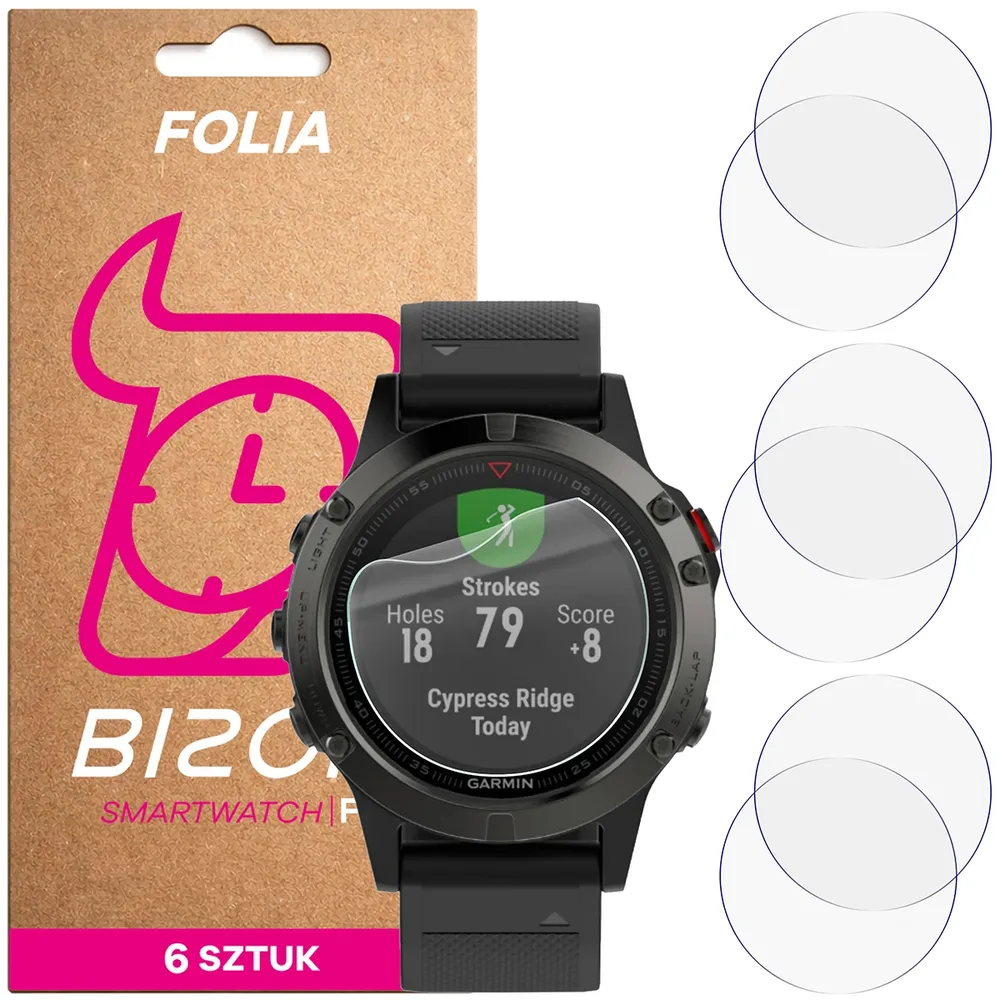 Folia hydrożelowa Bizon Watch Film HydroFlex dla Garmin Fenix 5 (47 mm)