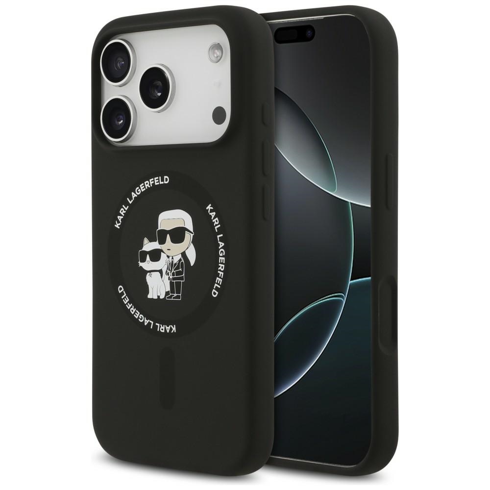Karl Lagerfeld Silicone Karl & Choupette Ring do MagSafe oryginalne eleganckie modne etui ochronne na telefon komórkowy Black (czarny)