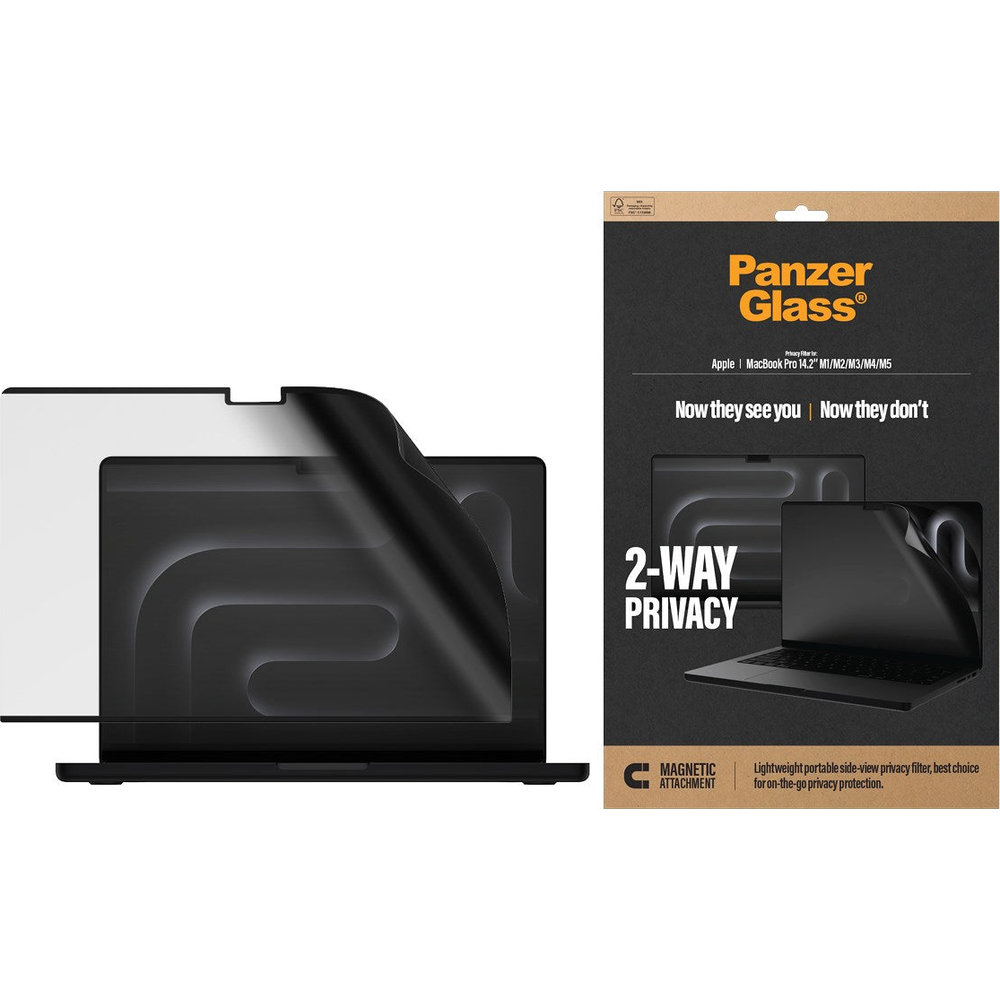 PanzerGlass Magnetic 2-Way Privacy, magnetyczna folia prywatyzująca odporna do laptopa