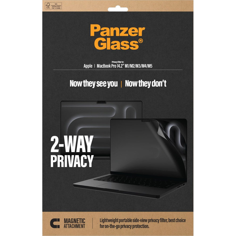 PanzerGlass Magnetic 2-Way Privacy, przenośna folia zapewniająca prywatność podczas pracy