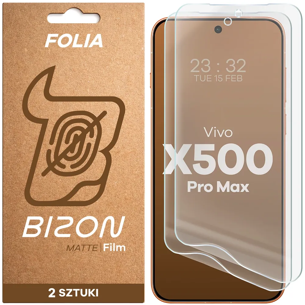 Folia matowa na ekran Bizon Film Matte Duo do Vivo X500 Pro Max, 2 sztuki