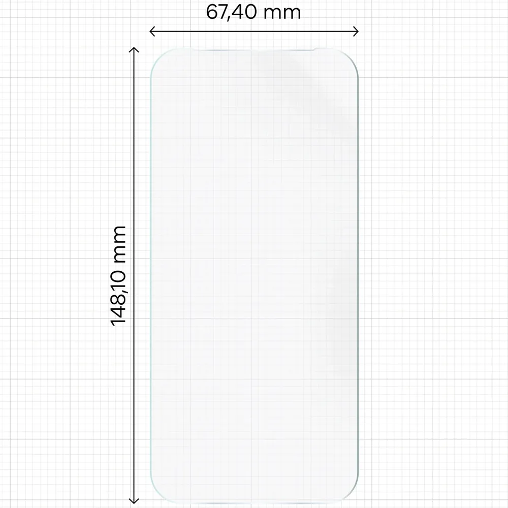 Miarka z wymiarami folii hydrożelowej Bizon Film Hydrogel Front Duo do Vivo X500 Pro
