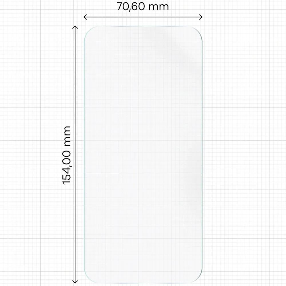 Miarka z wymiarami folii hydrożelowej Bizon Film Hydrogel Front Duo do OPPO Find X10