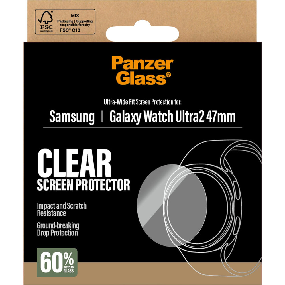 PanzerGlass Ultra-Wide Fit, szkło hartowane ochronne odporne szerokie precyzyjne, Clear (przezroczysty)