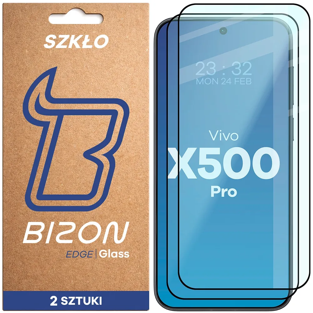 Szkło hartowane na cały ekran Bizon Glass Edge Duo dla Vivo X500 Pro