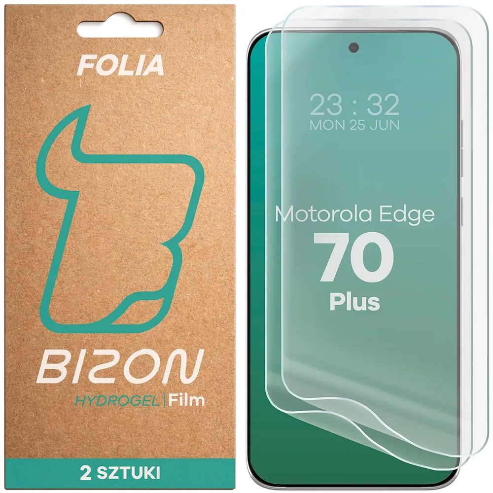 Pudełko i folia hydrożelowa na ekran Bizon Film Hydrogel Front Duo do Motorola Edge 70 Plus