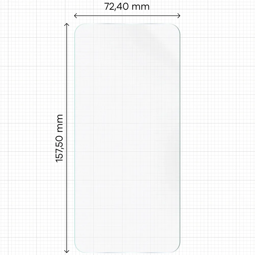 Miarka z wymiarami folii hydrożelowej Bizon Film Hydrogel Front Duo do Motorola Edge 70 Plus