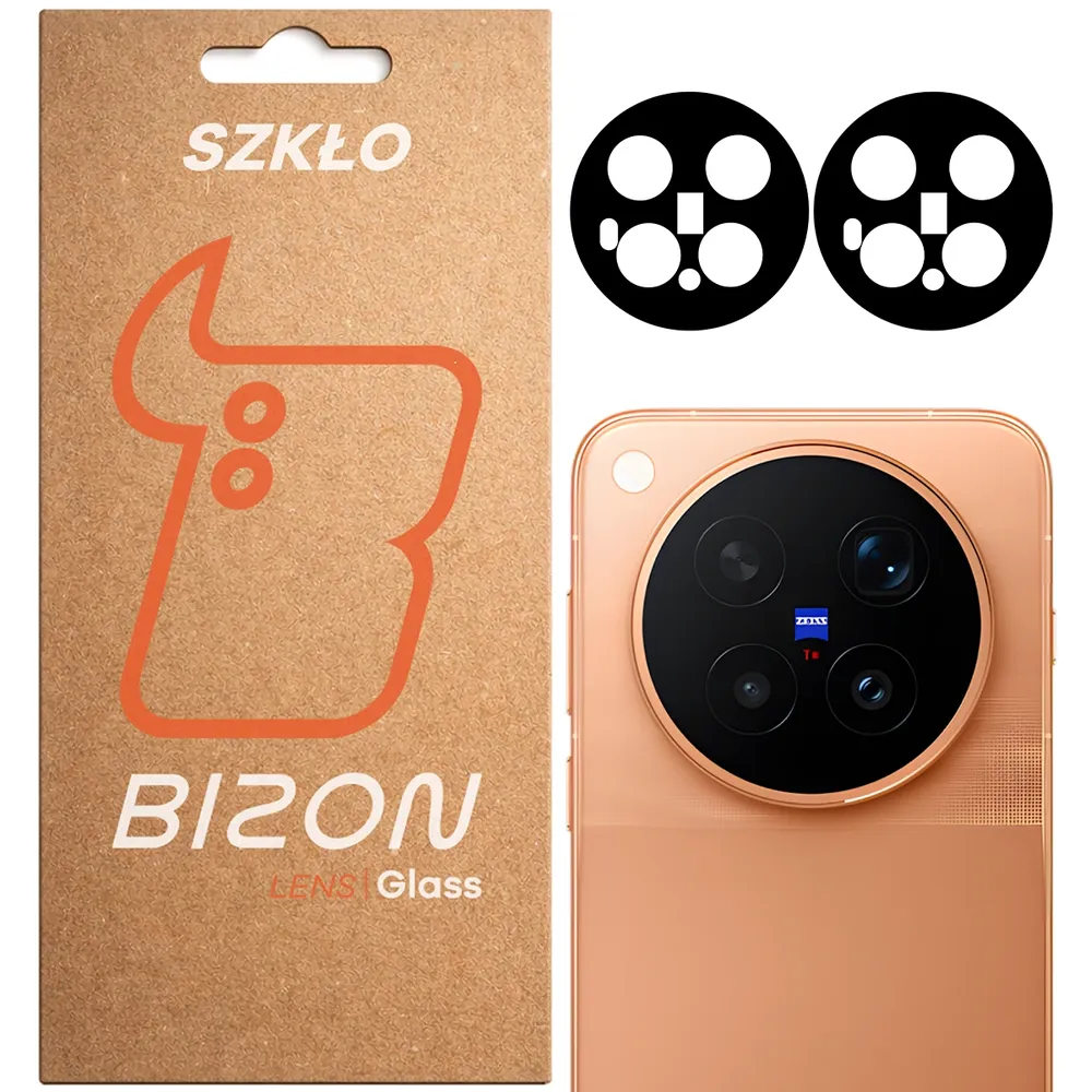Pudełko i 2 sztuki szkła na aparat Bizon Glass Lens do Vivo X500 Pro Max