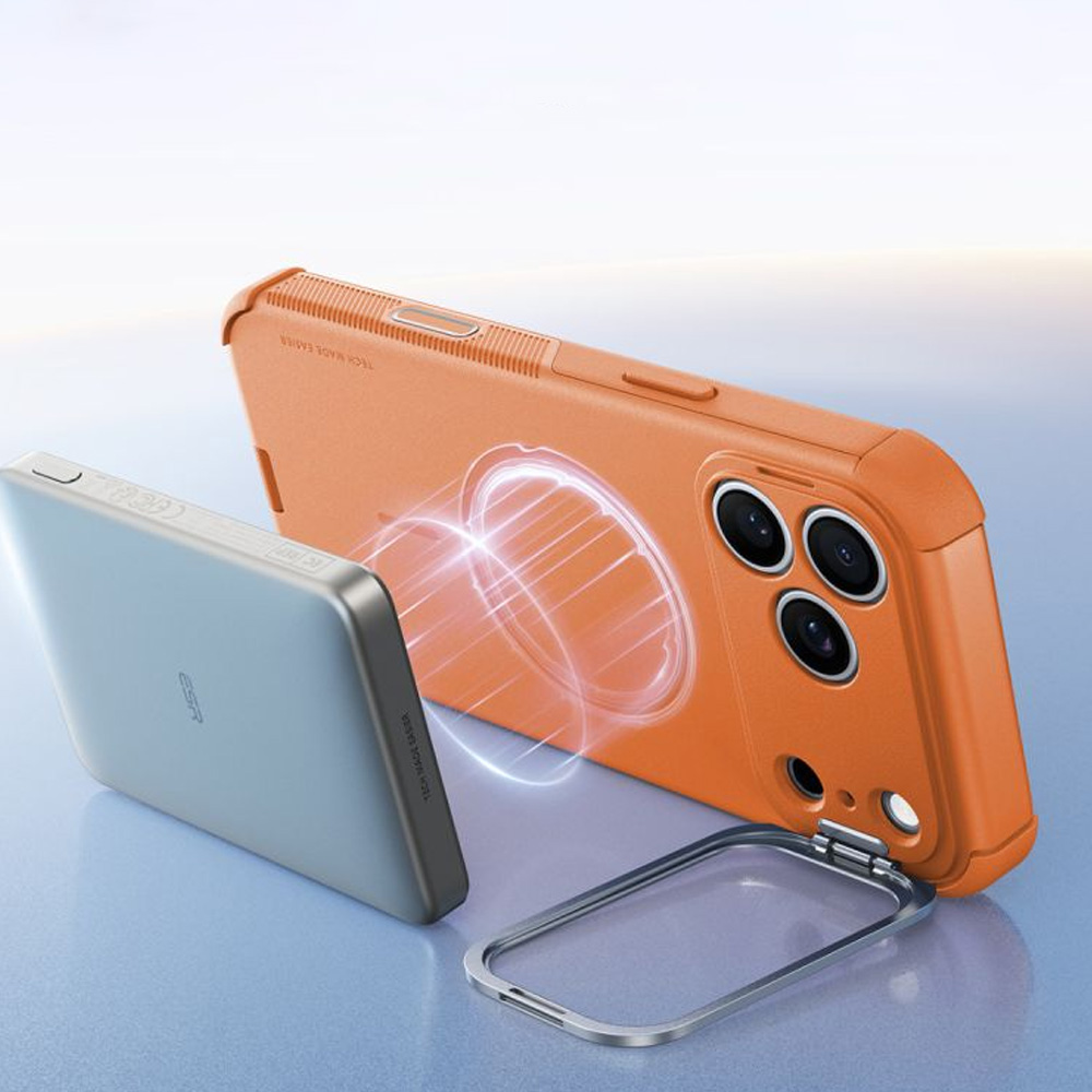 Etui ESR Cyber Tough Case Kickstand do MagSafe do iPhone 18 Pro Max / 17 Pro Max, Orange (pomarańczowy)