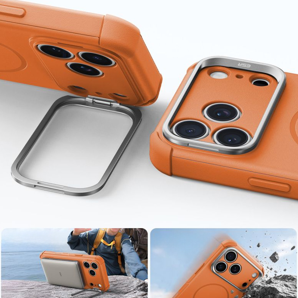 Etui ESR Cyber Tough Case Kickstand do MagSafe do iPhone 18 Pro Max / 17 Pro Max, Orange (pomarańczowy)