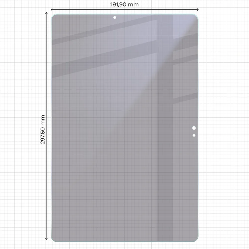 Wymiary szkła na miarce dla Galaxy Tab S10 FE Plus