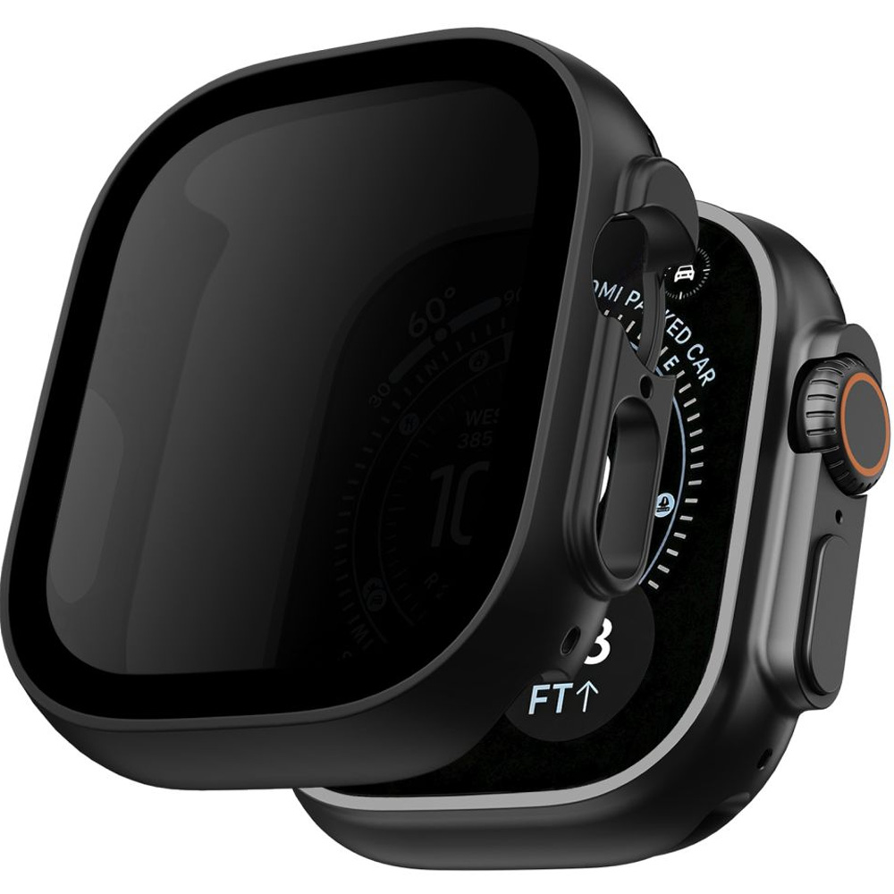 Etui + szkło prywatyzujące Tech-Protect Defense Privacy do Apple Watch Ultra 4 49mm / 3 49mm / 2 49mm / 1 49mm, Black (czarny)
