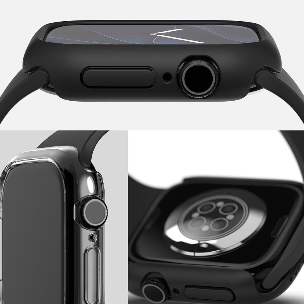 Etui Ringke Slim 2-pack do Apple Watch Series 12 46mm, Clear/Matte Black (przezroczysty + czarny matowy)
