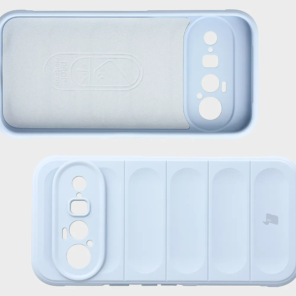 Wyściółka z mikrofibry, wyżłobienia na pleckach i wzmocnione narożniki w etui Bizon Case Tur do Google Pixel 11