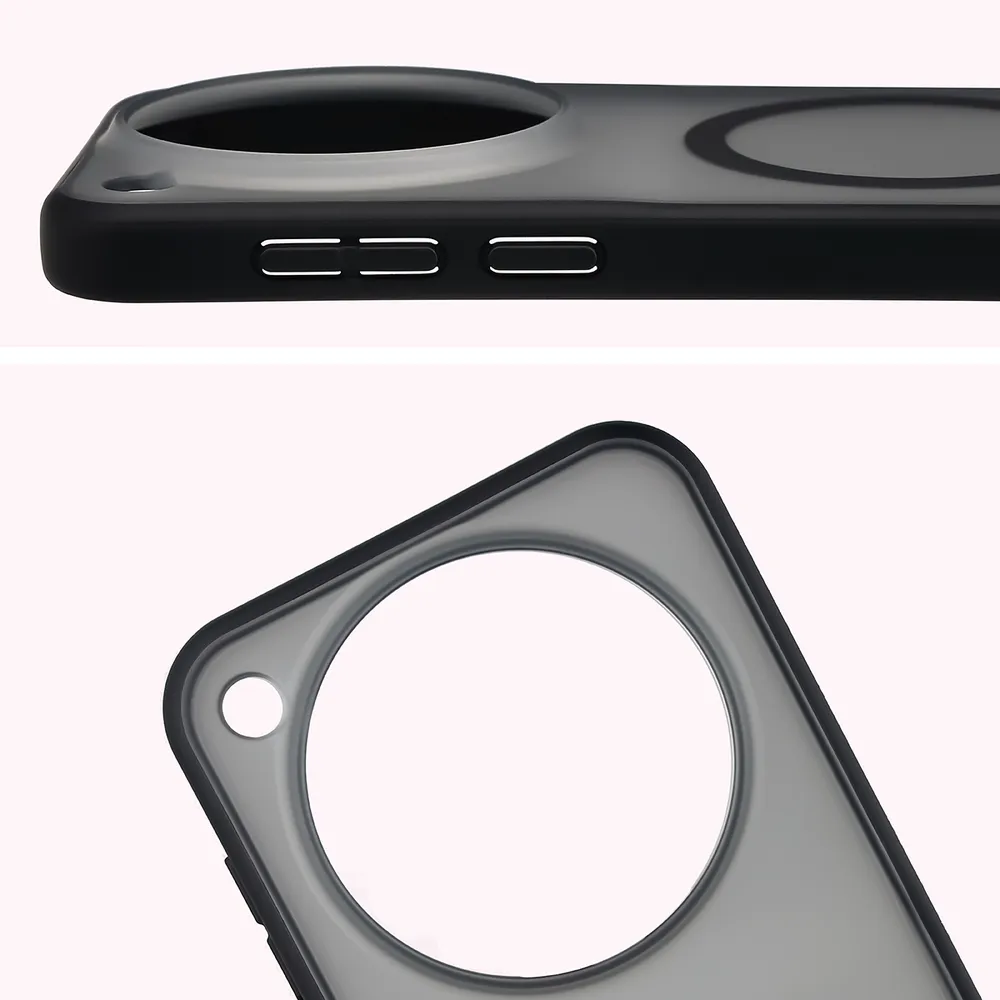 Pełne wycięcie i podwyższone krawędzie aparatu w etui Bizon Case MatteO do Vivo X500 Pro