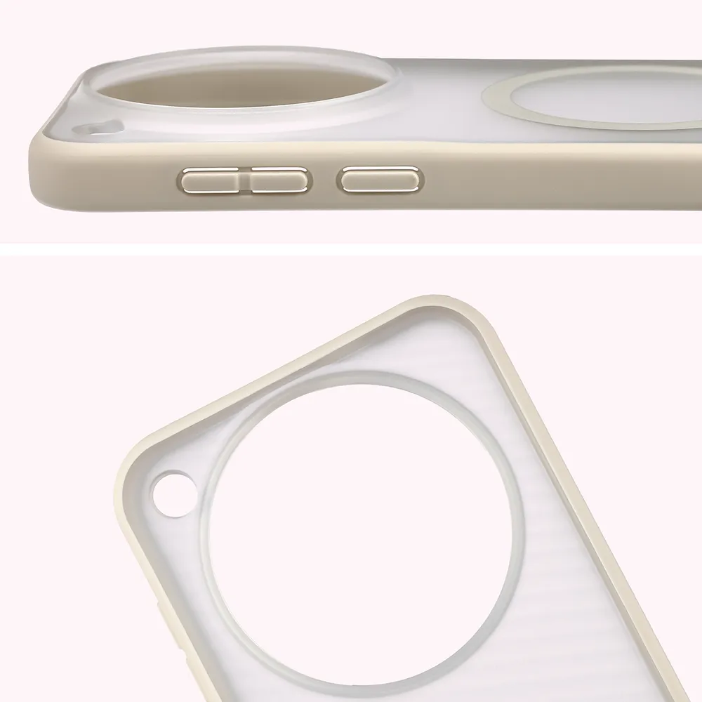 Pełne wycięcie i podwyższone krawędzie aparatu w etui Bizon Case MatteO do Vivo X500 Pro