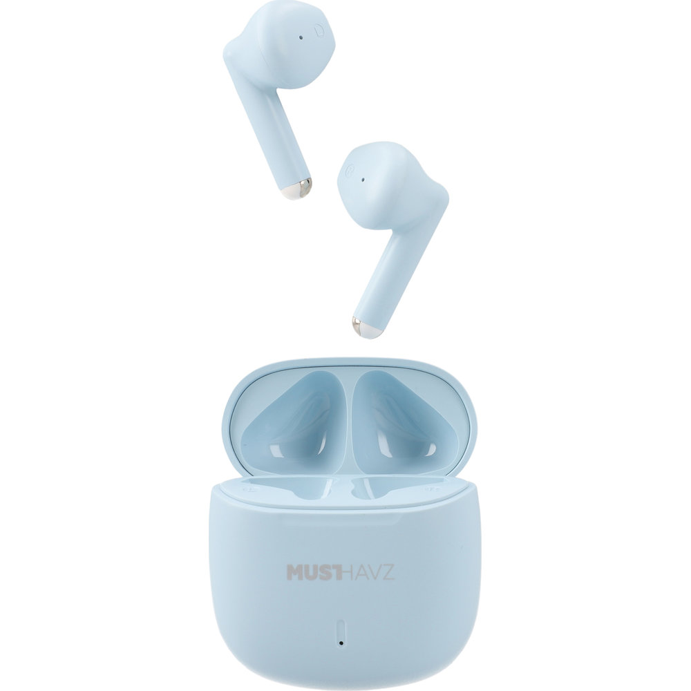 Musthavz True Wireless Earphone Lite, dynamiczne słuchawki z czytelnym mikrofonem pełnym dźwiękiem, Blue (niebieski)
