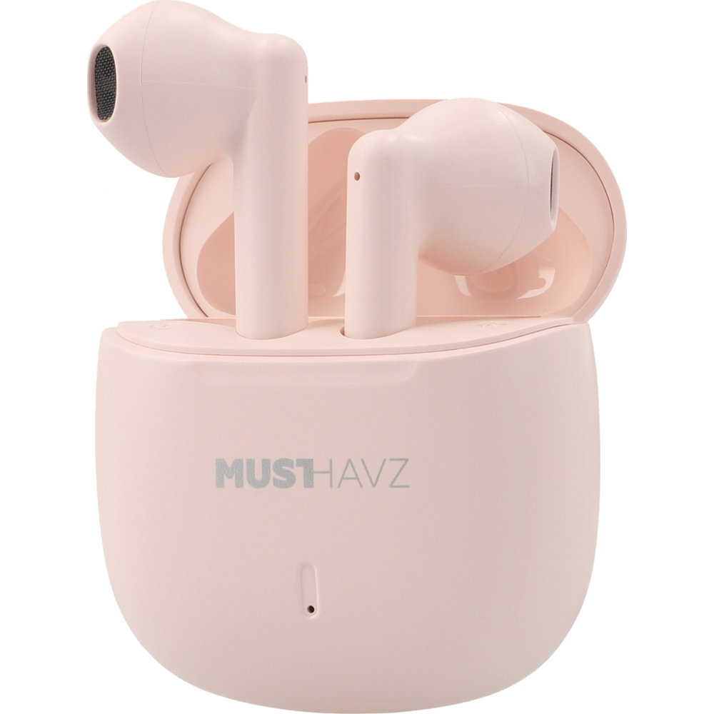 Musthavz True Wireless Earphone Lite, intuicyjne słuchawki z wygodnym sterowaniem głosowym praktyczne, Pink (różowy)